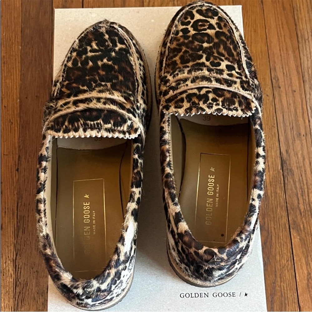 Golden Goose Beige Brown Loafers